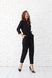 BYURSE Women's Black Long Sleeve Jumpsuit Smart Casual, The black, Diagonal, Maxi, Аutumn winter, Overalls, Cloth, plain, Overalls, 1 kg, Yes, Ukraine, 95% wool, 5% elastan, Long sleeve, With belt, oversize, With a zipper, Casual, jumpsuit pants, With pockets