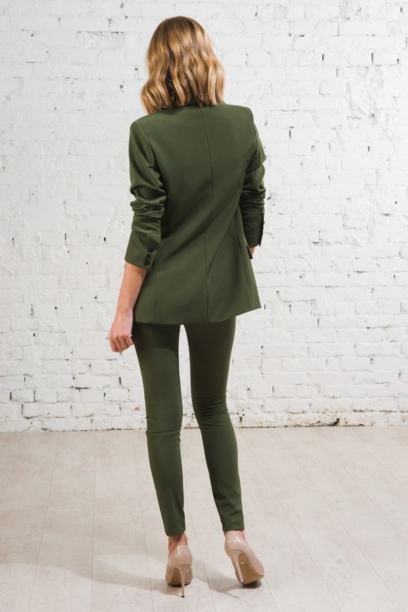 Women's straight khaki jacket from BYURSE, Khaki, Crepe, Оff-season, Cardigans, Cloth, plain, Jackets, 1 kg, Yes, Ukraine, 95% viscose, 5% elastane, Long sleeve, plain, Direct, Buttoned, Business, Direct, Direct