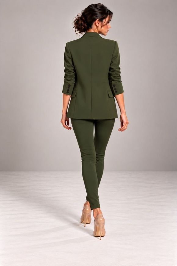 Women's straight khaki jacket from BYURSE, Khaki, Crepe, Оff-season, Cardigans, Cloth, plain, Jackets, 1 kg, Yes, Ukraine, 95% viscose, 5% elastane, Long sleeve, plain, Direct, Buttoned, Business, Direct, Direct